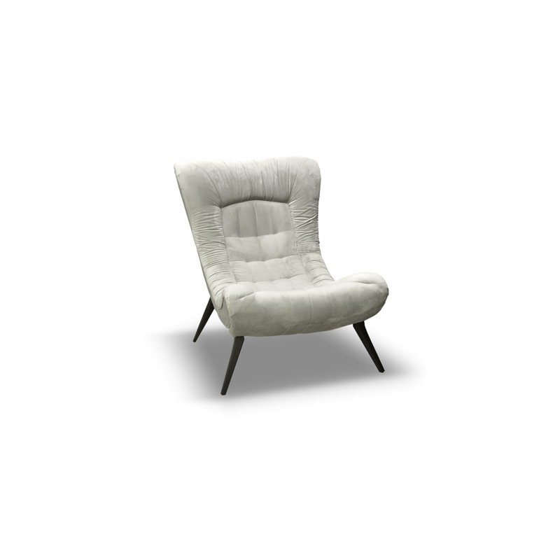 Mascarenaz Upholstered Slipper Chair, Light Grey