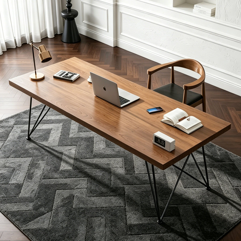 Bureau nordique minimaliste, H 29,53 po x l 62,99 po x P 27,56 po