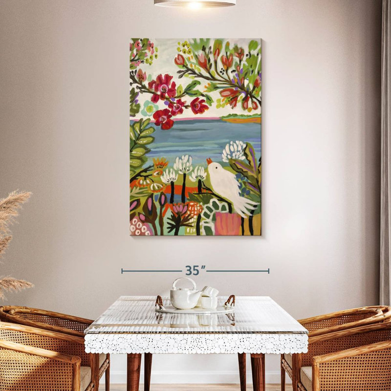 Brampt oiseaux dans le jardin II, H 48 po x l 32 po