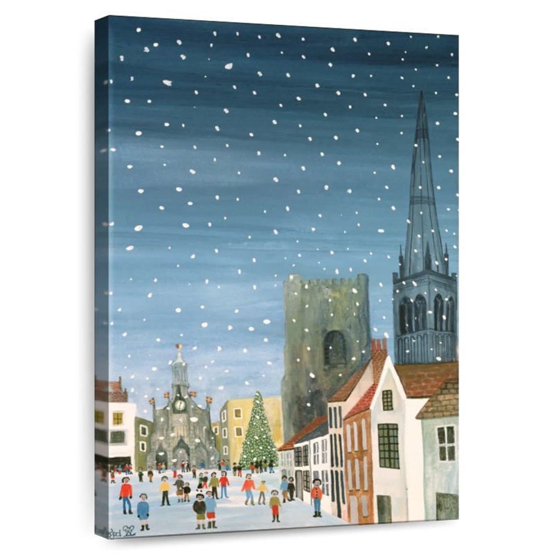 Scène de neige de la cathédrale de Lelend Chichester, H 12 po x l 8 po