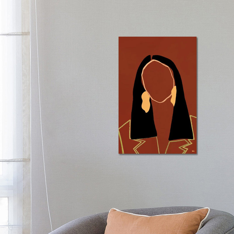 « Joi » par Bria Nicole-impression d’art graphique, Pas de tapis, Toile tendue, H 40 po x l 26 po x P 1,5 po