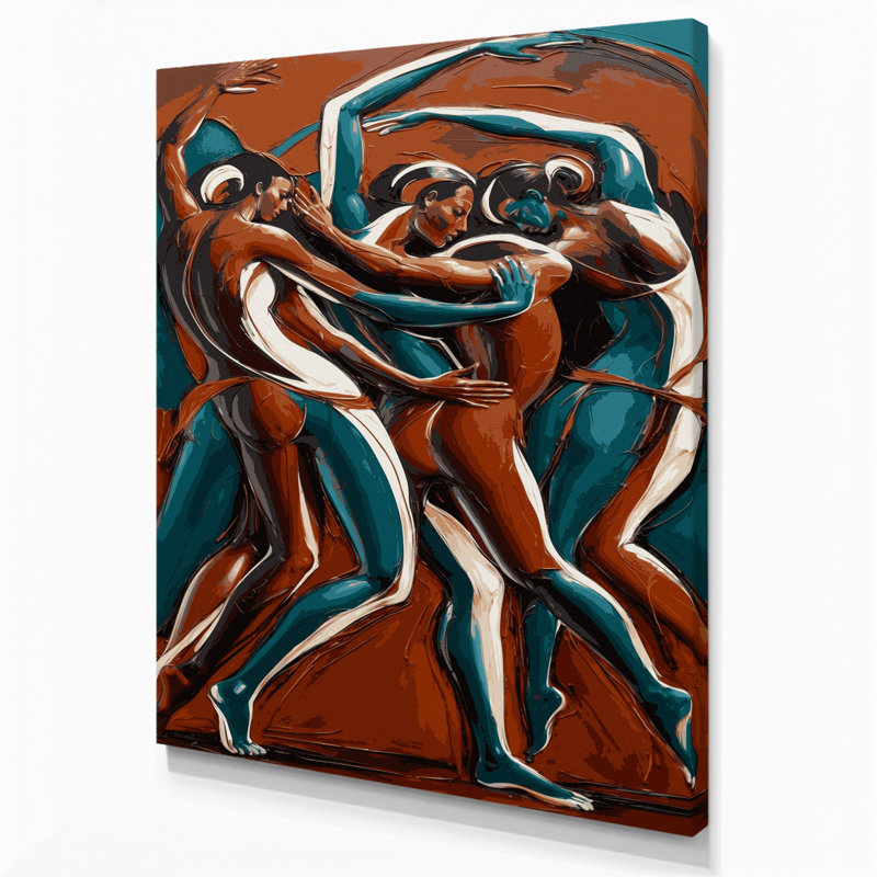 Abstrait art figuratif noir sur toile 99, H 14 po x l 11 po