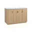 Ensemble de meuble-lavabo simple autoportant 48 po avec lavabo encastré en céramique et armoires de rangement