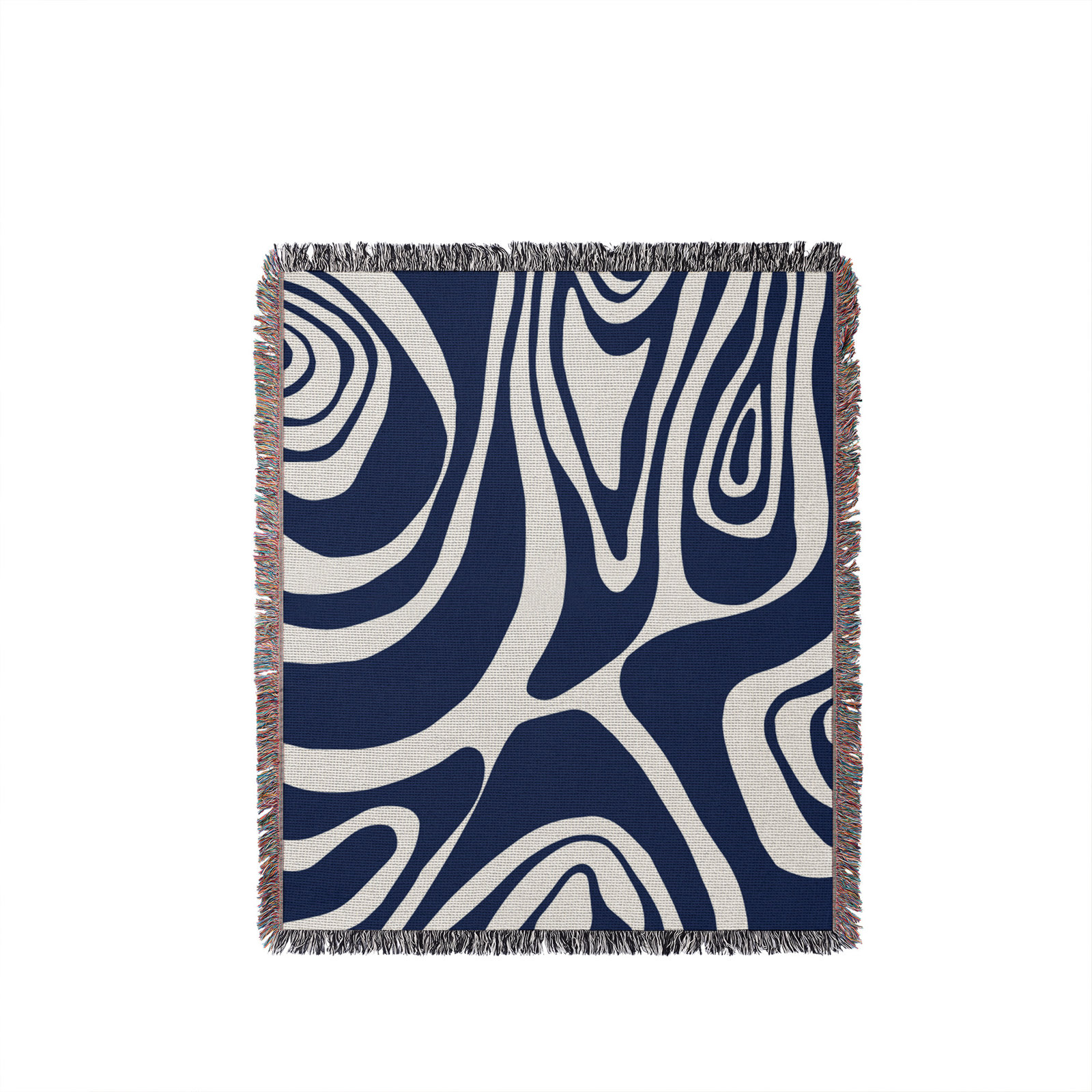 Kayle Cotton Throw Blanket, 50" x 60" – Throw, Navy Blue