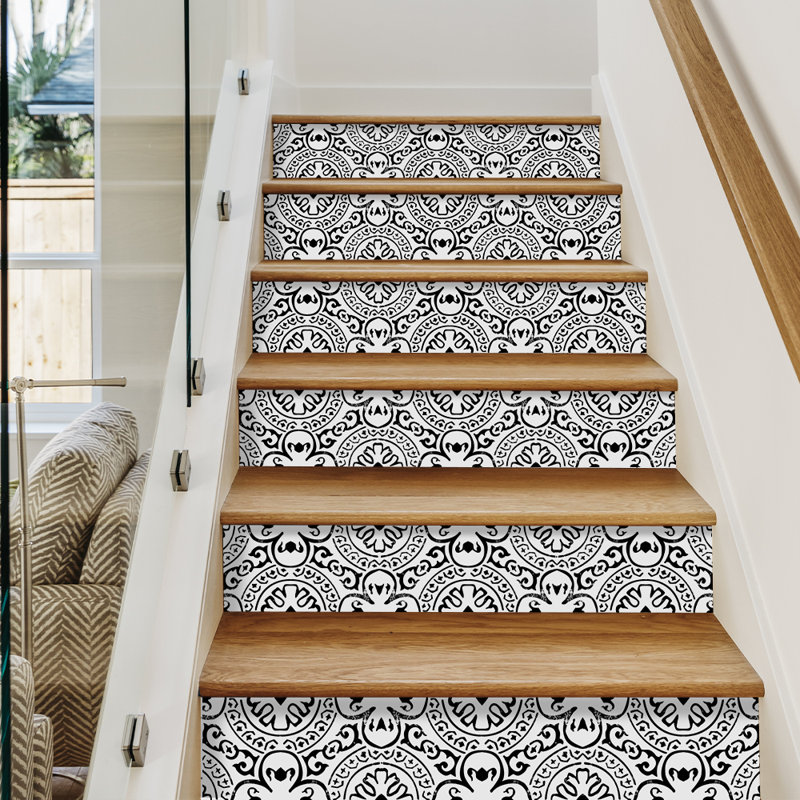 Adhésif décoratif carreaux d'escalier