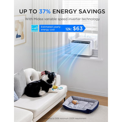Midea 12,000 BTU U Shaped Window Air Conditioner, Cools up to 550 Sq Ft