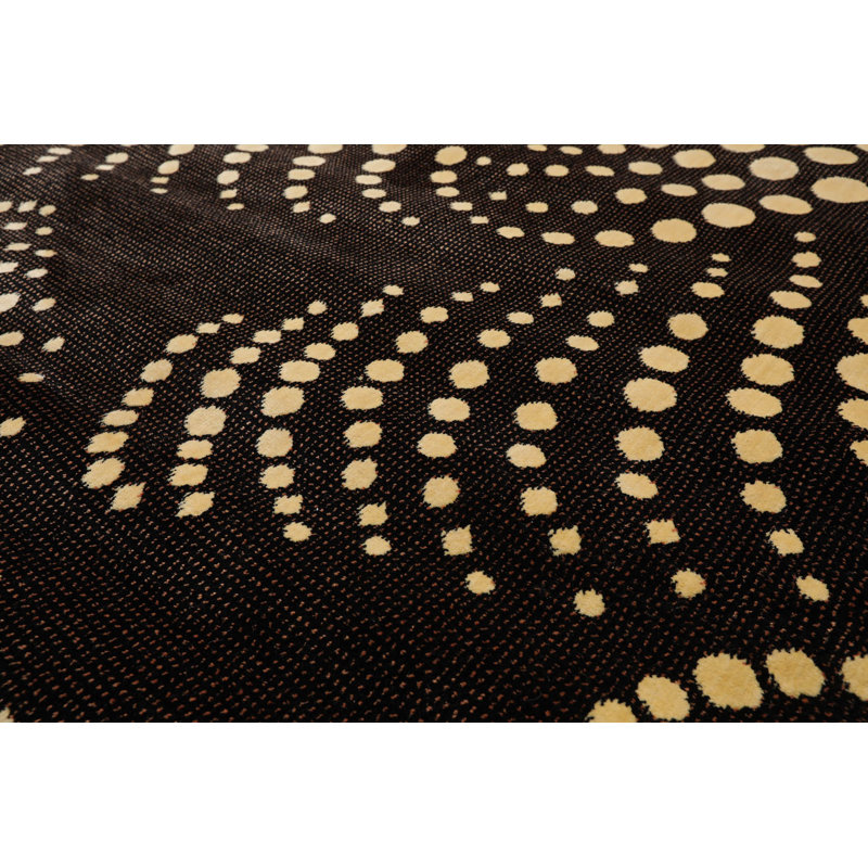 Tapis brun / noir en laine 7 pi 9 po x 10 pi 10 po Aimery
