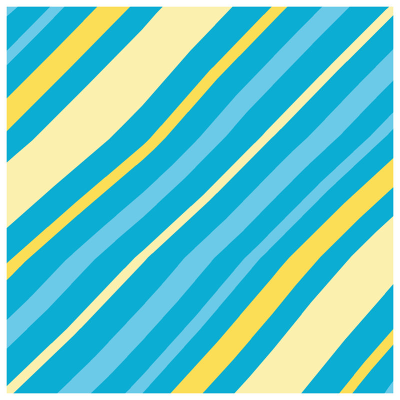 Tapis de bain à rayures diagonales bleues et jaunes, L 24 po x L 17 po