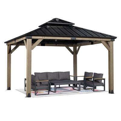 12 Ft. W x 12 Ft. D Solid Wood Gazebo