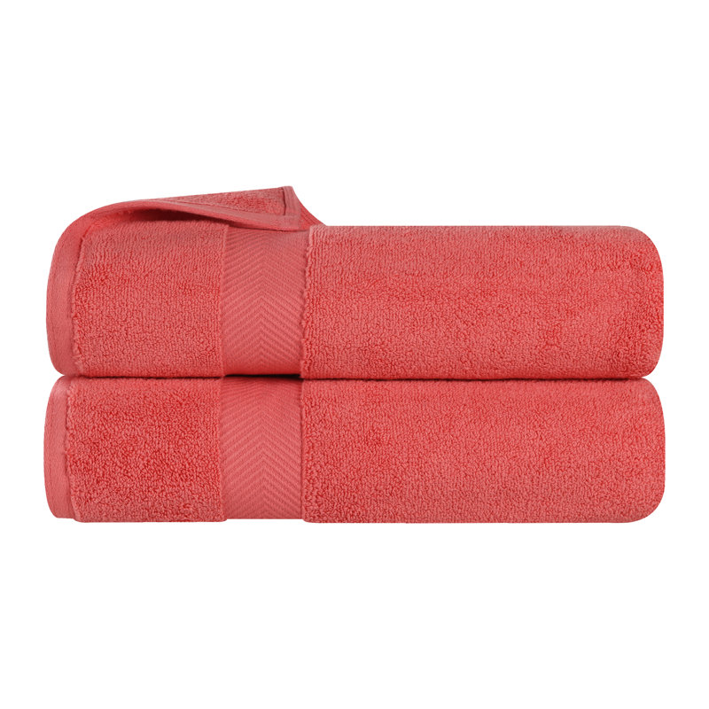 Hamachi Zero Twist Ultra Soft 6 Piece 100% Cotton Towel Set, Coral, Bath Towels - 2 Pack
