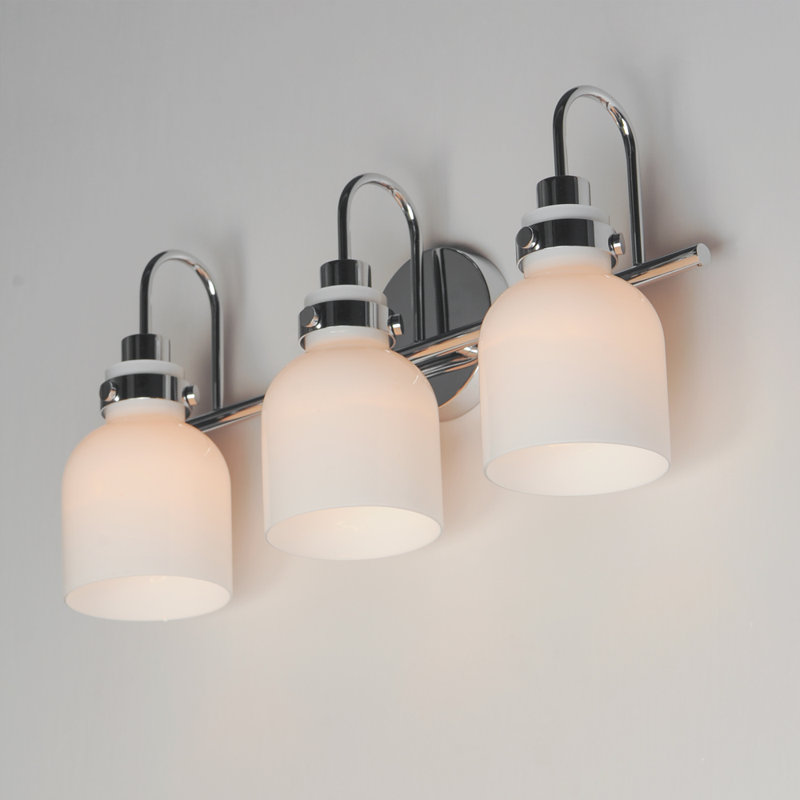 Arold 3 Light Colorful Dimmable Vanity Light, Polished Chrome