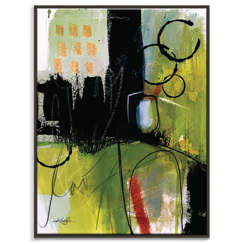 Kathy Morton Stanion - Painting on Canvas, 102cm H x 76cm W, Black Floater Frame