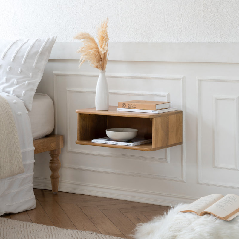 Table de chevet flottante Davyen, Blond naturel