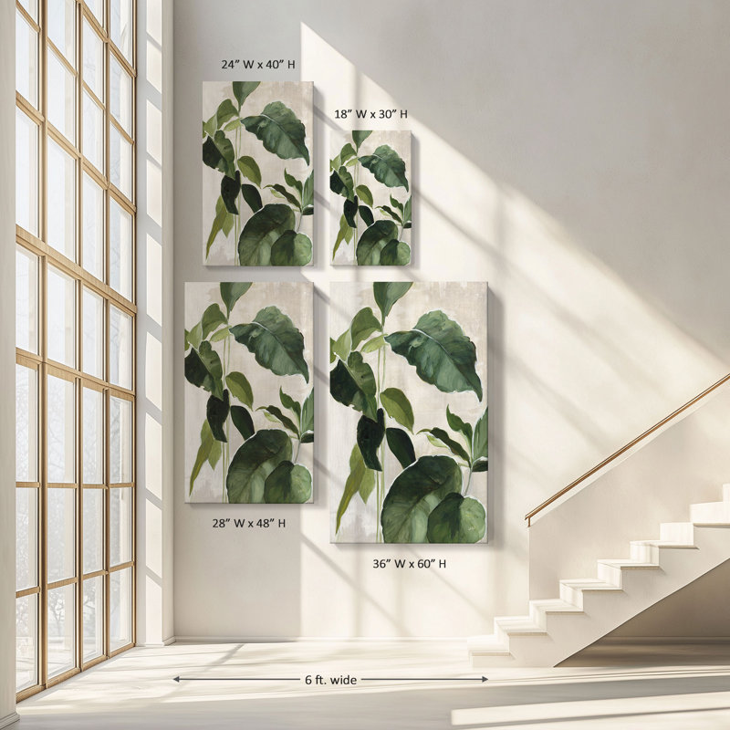 "Tropical Study II" par Julia Purinton, reproduction sur toile, H 18 po x l 30 po