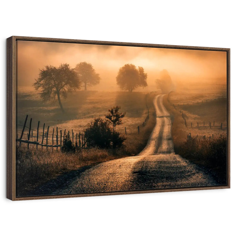 Field Of Fog, 13" X 9", Floating Frame Walnut