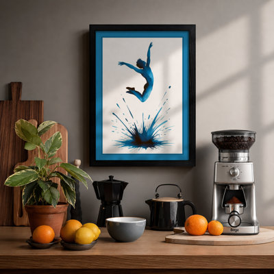 Leap Into Blue Modern - Framed Print