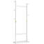 Portemanteau mince autoportant en bois avec 4 crochets, 70,87 po de hauteur, compact pour la chambre à coucher ou le vestibule, blanc classique