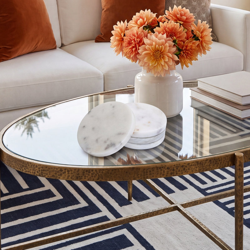 Marble Round 4 Piece Coaster Set
