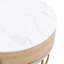 Table basse moderne à plateau relevable avec rangement et 3 repose-pieds blanc et naturel