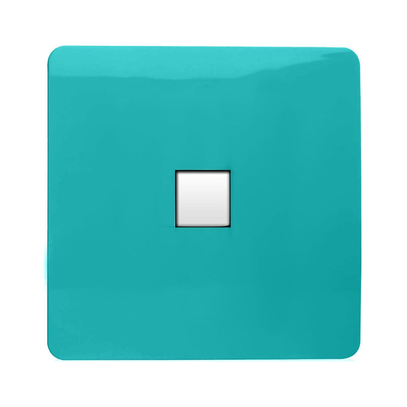 Trendi Switch 1 Gang RJ45 Cat 5e PC Ethernet Socket, Bright Teal