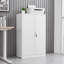 Armoire de rangement pliante en métal blanc, classeur pliant, armoire de rangement avec serrures de porte et tablettes réglables, convient comme armoire de rangement pliante pour la maison, le bureau, l'école et le garage