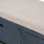 Banc de rangement avec panier amovible et 2 tiroirs, banc à chaussures entièrement assemblé avec coussin amovible (bleu marine), rangement pour chaussures-658462820