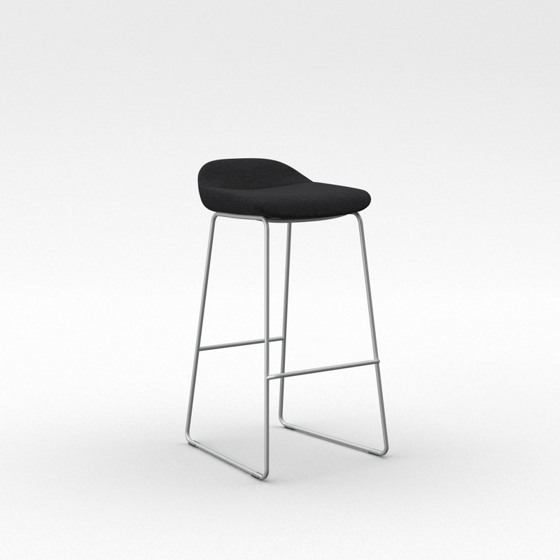 Tabouret Lilly , Argent, Mélange de polyester Nightfall, Tabouret de bar (siège d'une hauteur de 30 po)