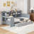 Gray Twin Size Daybed With Construction Feature, 3 Drawers & Desk Wooden In Drawer Storages, And Port - Strong Pine Structure For Bedroom Utility-1169078682-1169078685