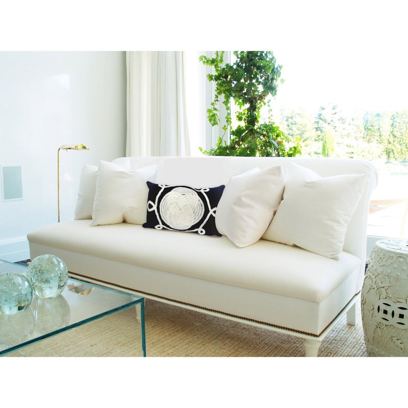 Vision II Ornamental Knot Outdoor Rectangular Pillow Cover & Insert, Navy