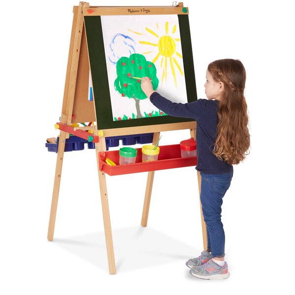 Melissa & Doug Deluxe Standing Art Easel - Dry-erase Board, Chalkboard,  Paper Roller : Target