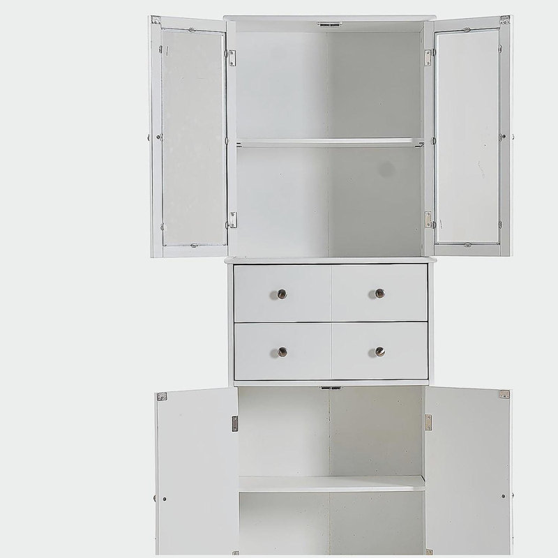 Armoire de cuisine de 67 po de hauteur avec portes et tablettes, armoire de rangement avec tiroirs