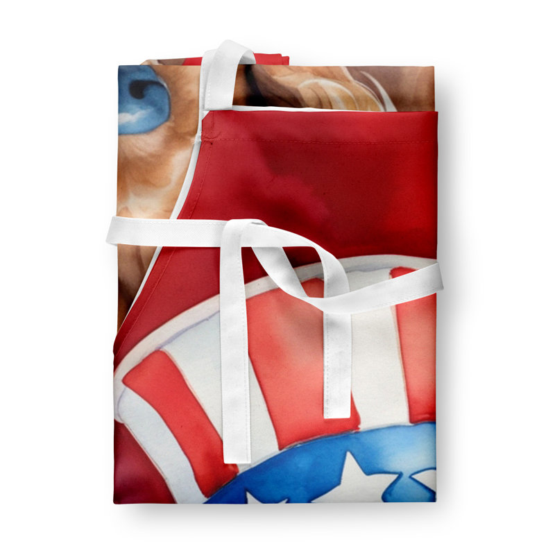 Patriotic American Apron, Light Brown Cocker Spaniel