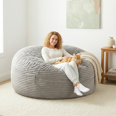 Sealy® Kade 6ft Faux Fur Foam Bean Bag - Gray