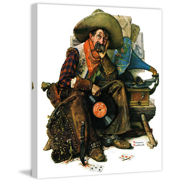 Norman Rockwell Cousin Reginald Goes Fishing Canvas Wall Art Red Barrel Studio Format: Black Floater Frame, Size: 32 H x 26 W x 1.75 D