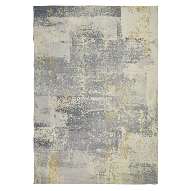 Lux Abstract Ultra soft Stain Guarded Grey Area Rug, Rectangle 160 x 230cm
