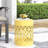 Outdoor Metal End Table - Large, Yellow, Minimalist Iron Cut Framework, Powder-Coated Iron, No Assembly Side Design For Allure, Required-187944407