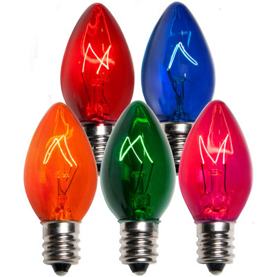 C7 Incandescent Christmas Light Bulbs