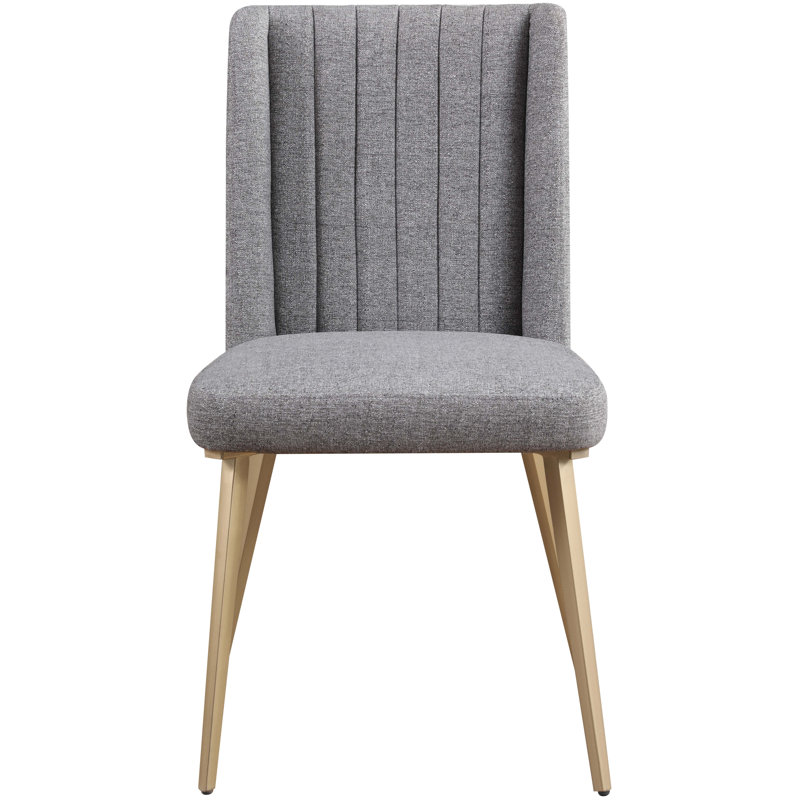 Eleanor Wingback Side Chair, Grey Linen Textured Fabric