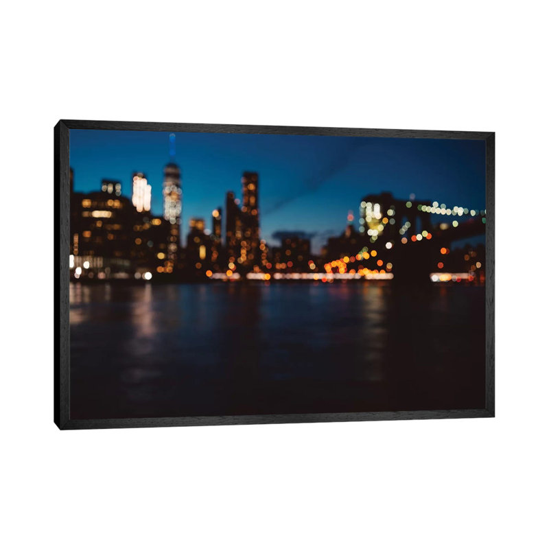 New York Out Of Focus by Bethany Young - Print on Canvas, 45.72cm H x 66.04cm W x 3.81cm D, Black Framed