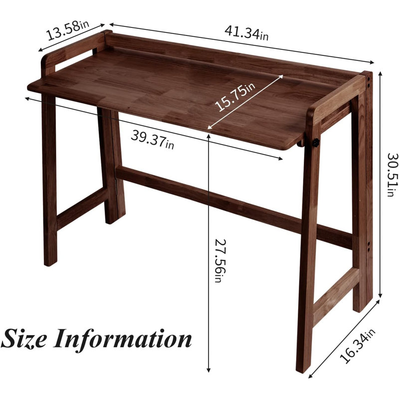 Druanne Solid Wood Base Computer Desk, Walnut