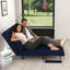 Canapé-lit convertible 5 en 1 bleu marine 43 po, fauteuil-lit ajustable à 5 positions avec 2 coussins (extension de 71,6 po)