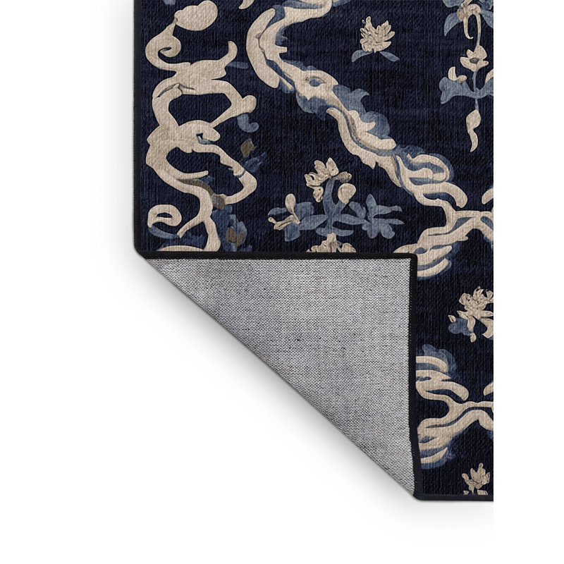 Tapis gris lavable à la machine, Carré 5 pi