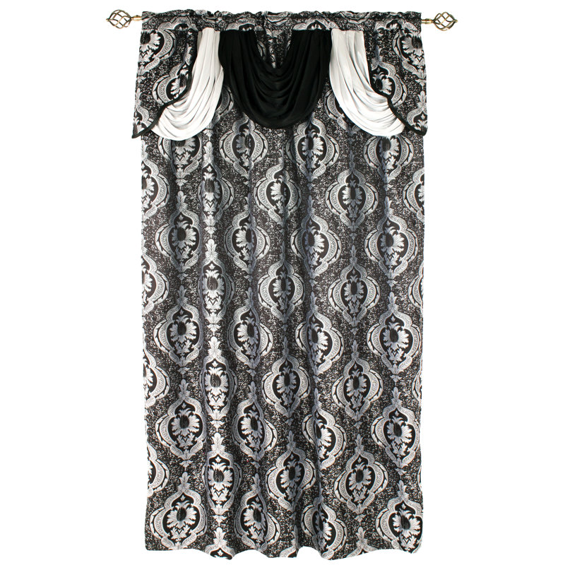Panneau de rideau simple obscurcissant en polyester Matthews, Noir