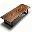 Table de salle à manger rectangulaire en bois massif brun clair-656675886