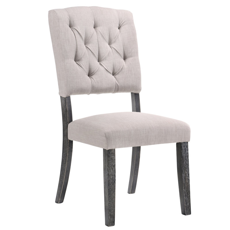 2 chaises d'appoint transitionnelles - lin beige, chêne gris, dossier de style chêne 2