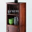Armoire à 2 sections avec tablette ouverte en noyer Dominguez, H 47,18 po x l 17,11 po x P 15,55 po