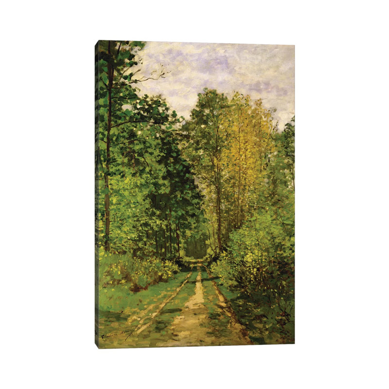 Wooded Path, 1865 by Claude Monet - Wrapped Canvas Print, 20.32 cm H x 30.48 cm W