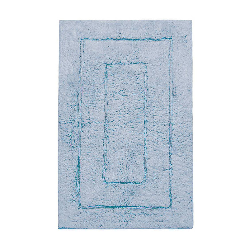 Apolonia Cotton Non-Slip Bath Rug, 20" H x 32" W, Smoke Blue