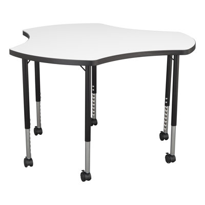 Table d'activité Collogative Cog effaçable à sec avec pieds mobiles réglables - tableau blanc / noir
