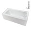 Baignoire en alcôve en acrylique blanc brillant avec drain extérieur 66 po x 32 po Streamline-101699571